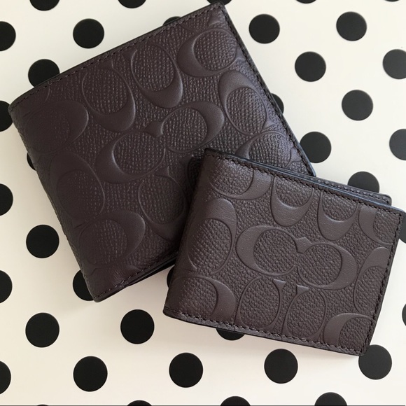 100% Authentic Coach Men’s Embossed Wallet Double - Picture 4 of 8